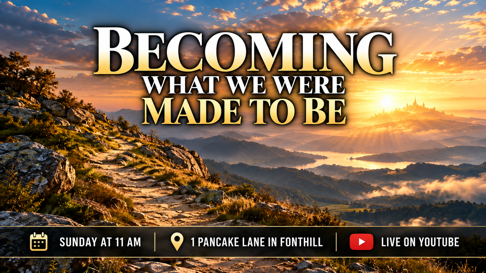 Becoming What We Were Made to Be — Sunday at 11 AM, 1 Pancake Lane in Fonthill, live on YouTube